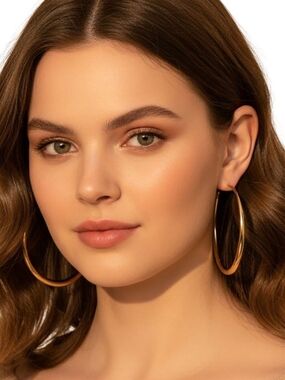 Large Gold Dipped Hoop Earrings - Classic Statement